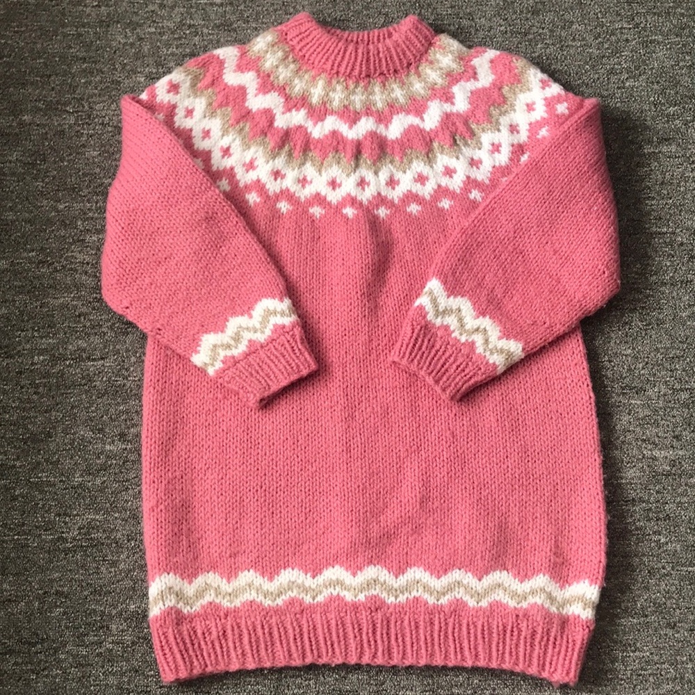 Vintage handmade fair isle tunic length sweater